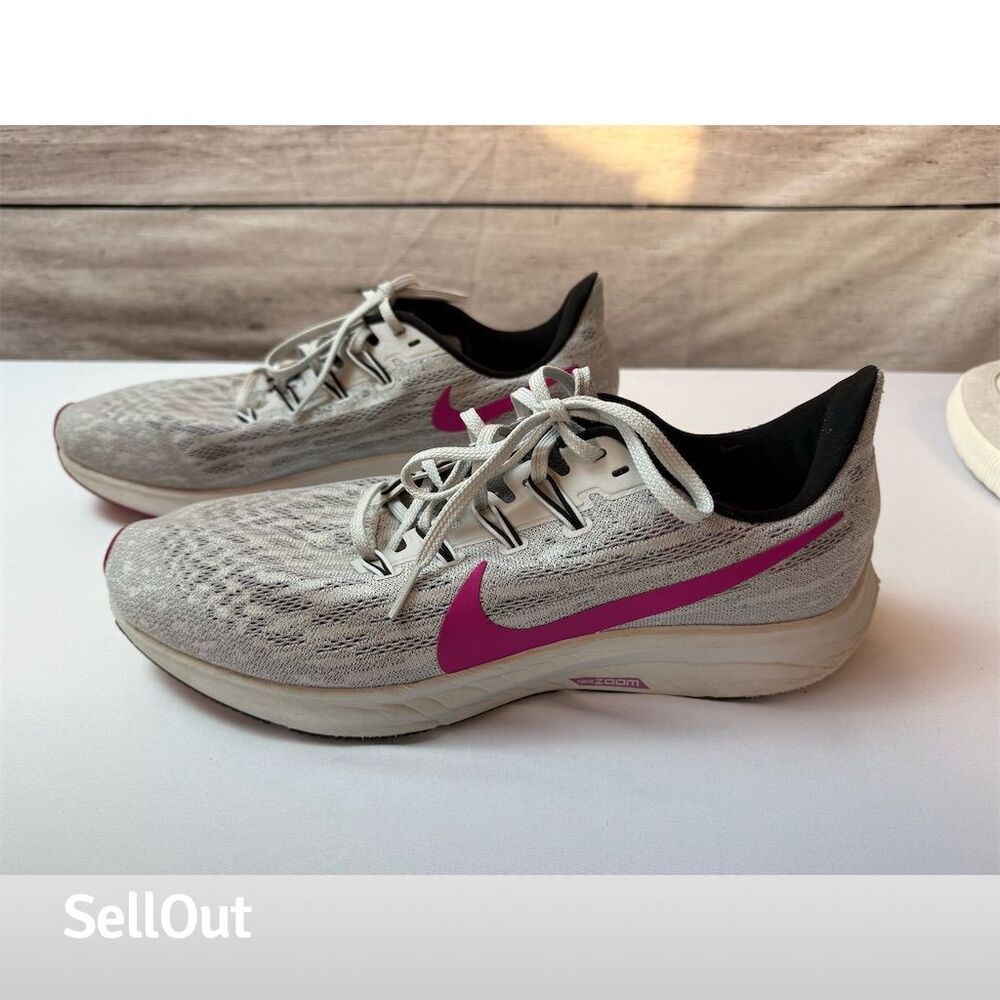 Men’s Nike Zoom Pegasus 36 Gray Pink Running Shoes Size 12